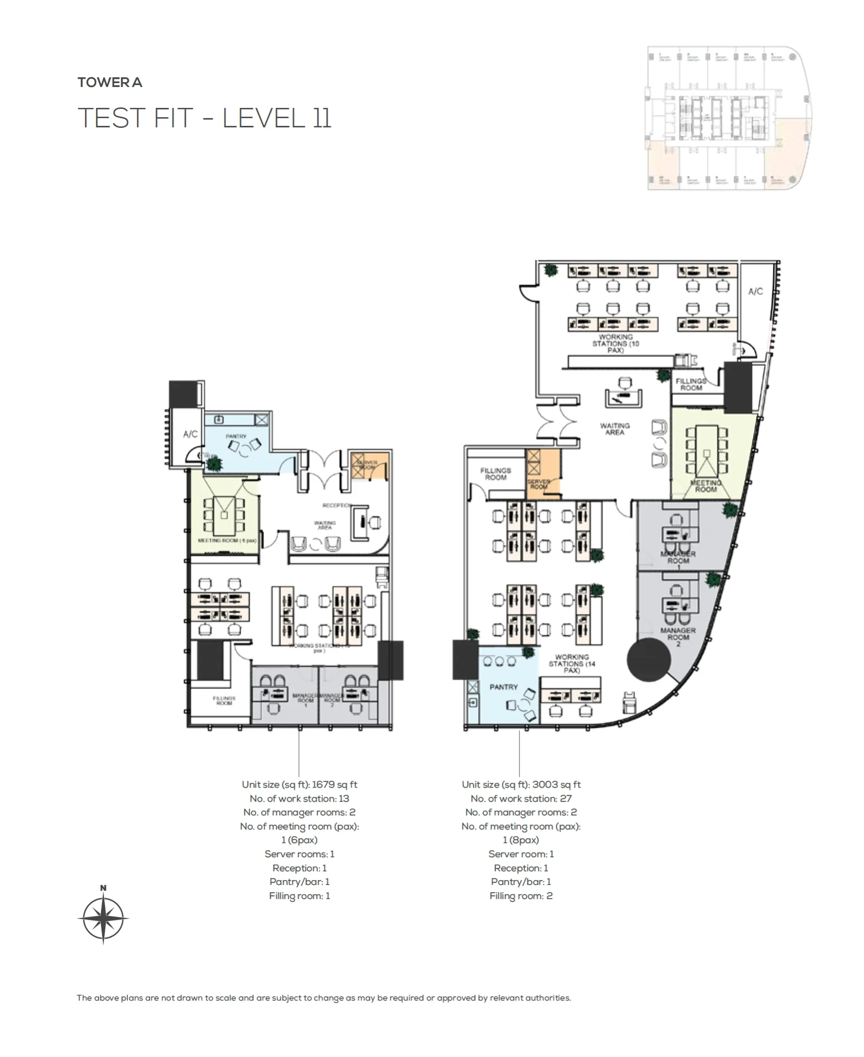 Duo Tower test fit plan 14 - Grade A workspace